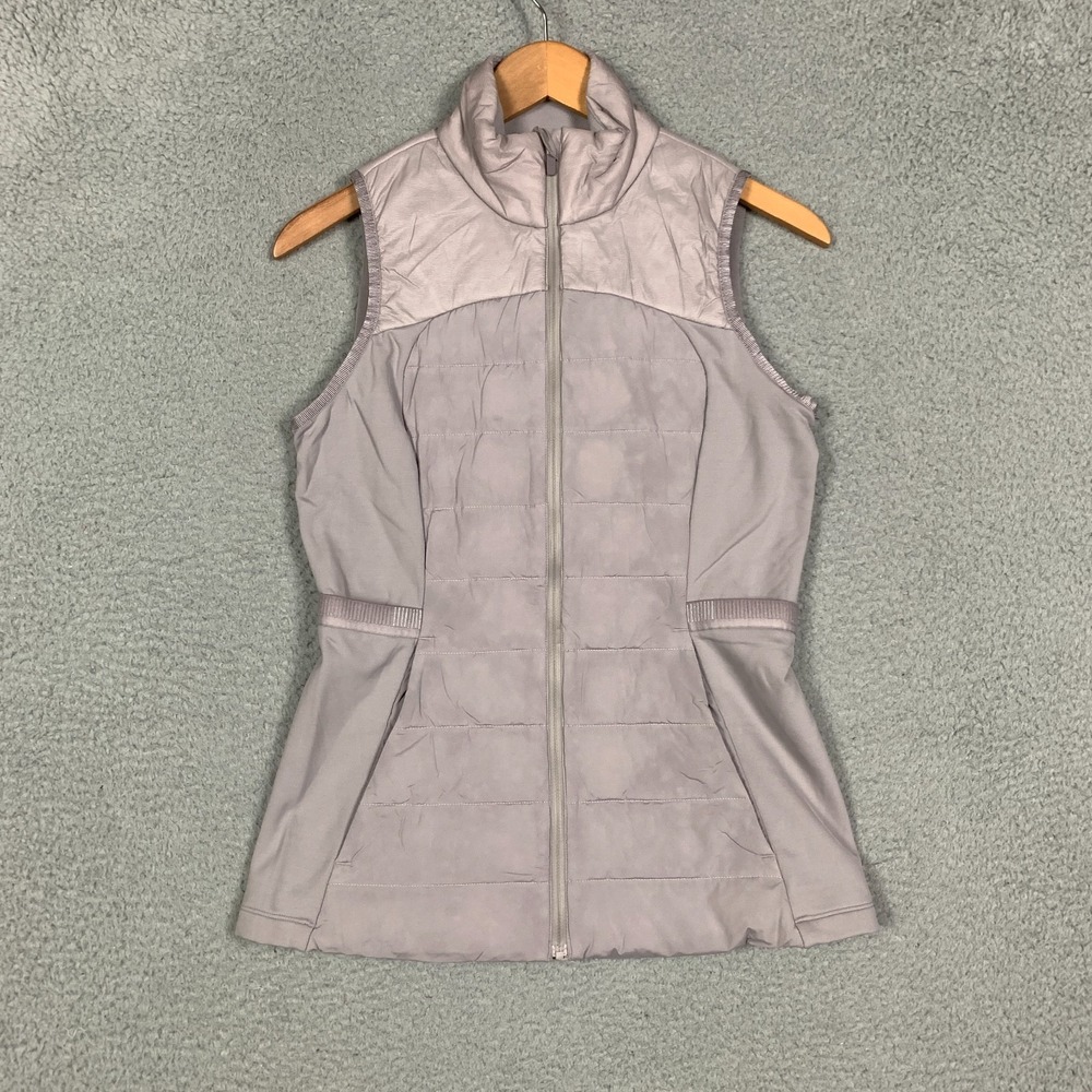 Lululemon Down For It All Vest Women's 6 Dark Chrome Full Zip Goose Down Puffer